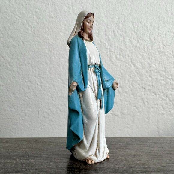 Virgin Mary Figurine Statue | 4.25" Catholic Religious Decor | Mother of God - Picture 5 of 13